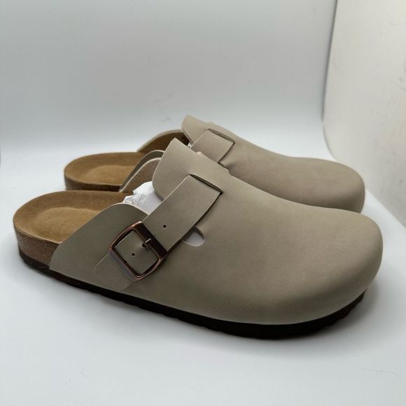 CUSHIONAIRE Women's Cork Footbed Clog 9.5 SAND - Picture 1 of 7